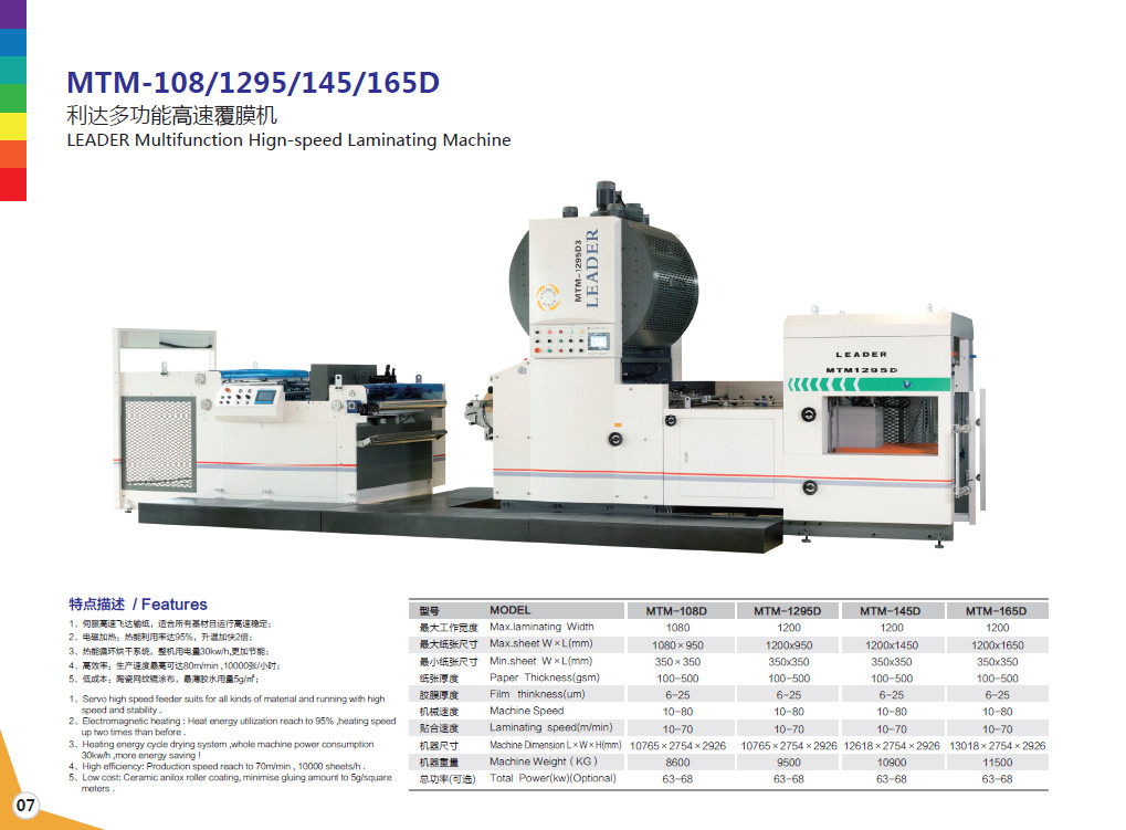 Chain Knife Thermal Film Laminator Machine Non Stop Feeding