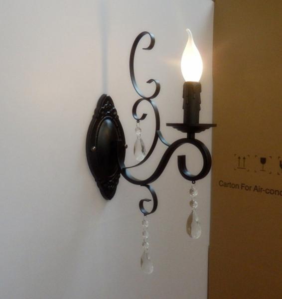 Candle Light Metal Crystal Wall Lamps Single Head E14 Bulb led wall sconces (WH