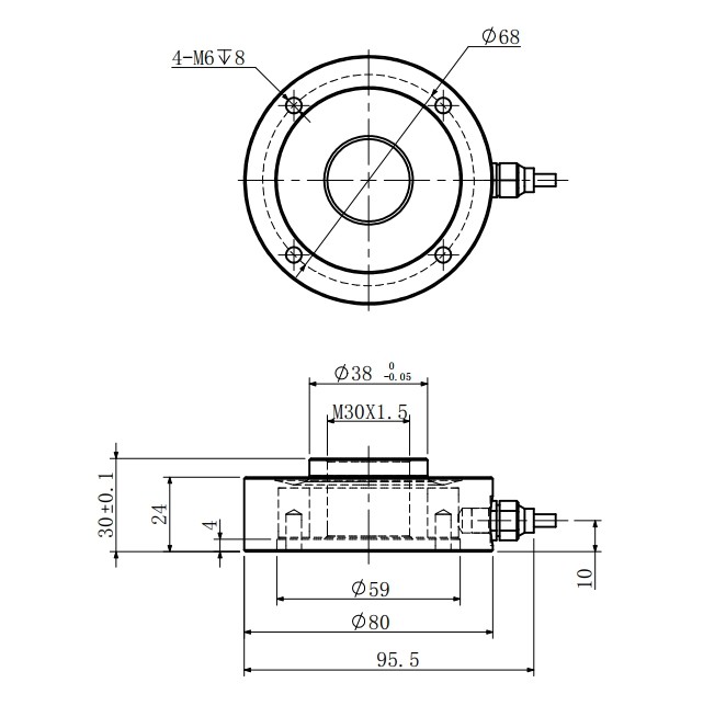 5-50kn Ring Force Sensor 80mm Ring Type Load Cell Extrusion Pressure Measuring