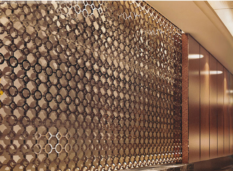 Laser cut stainless steel Polished/ Satin Brushmetal screen for interior decoration