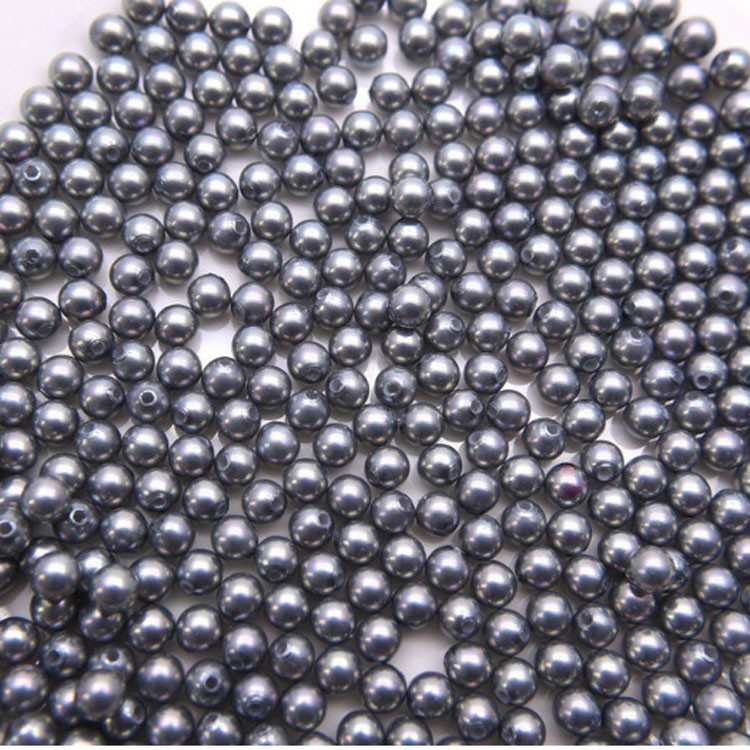 High Quality Round Shape 4mm Gray Half Hole Shell Pearl Loose Bead for DIY Handcraft