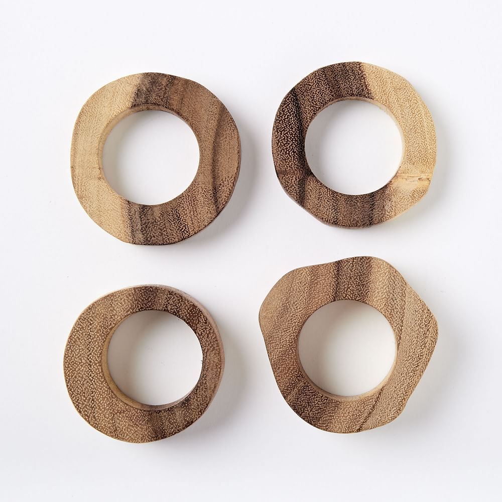 Vintage Wooden Slice Napkin Ring for Decoration or Wedding Acacia Napkin ring set of 4 pcs