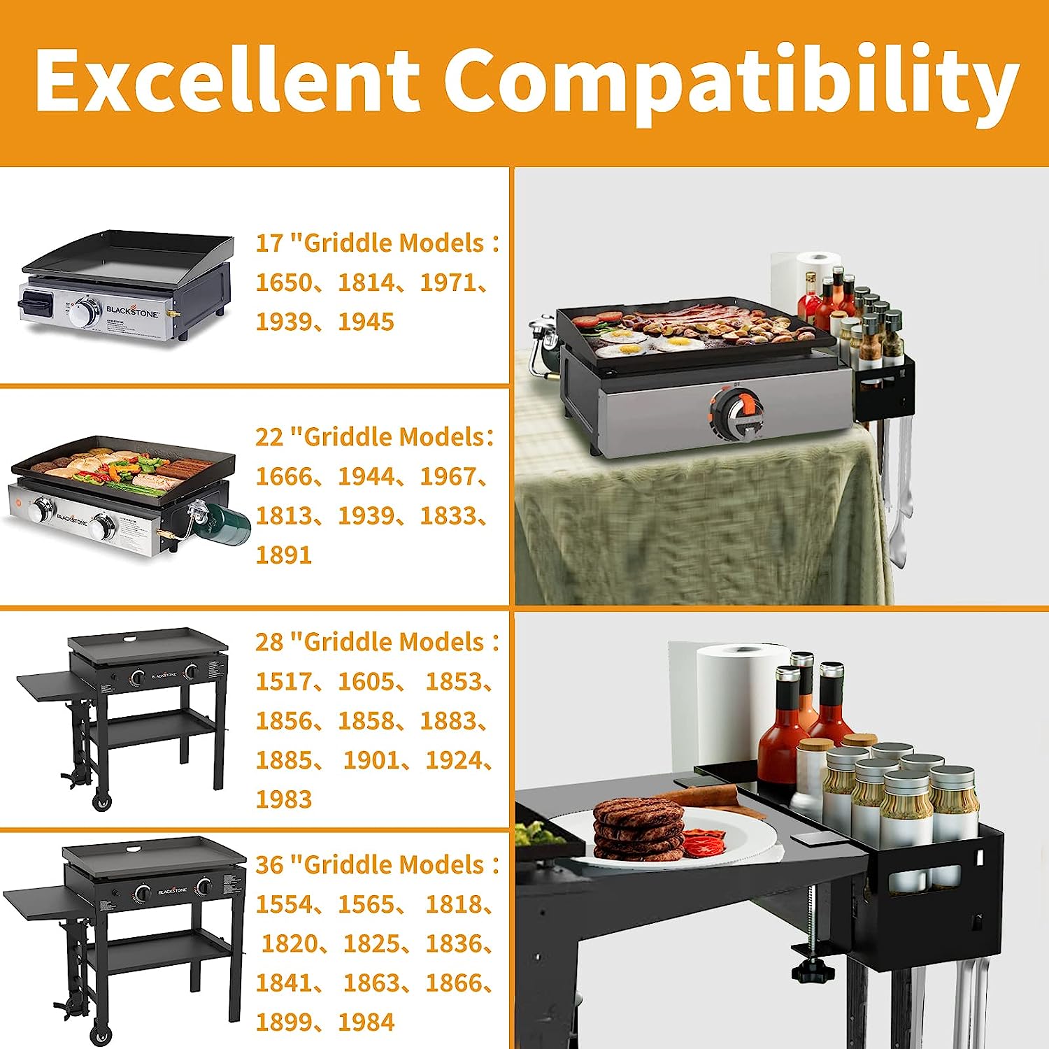 Conveniently Hang BBQ Tools and Store Condiments with this Griddle Accessories Caddy