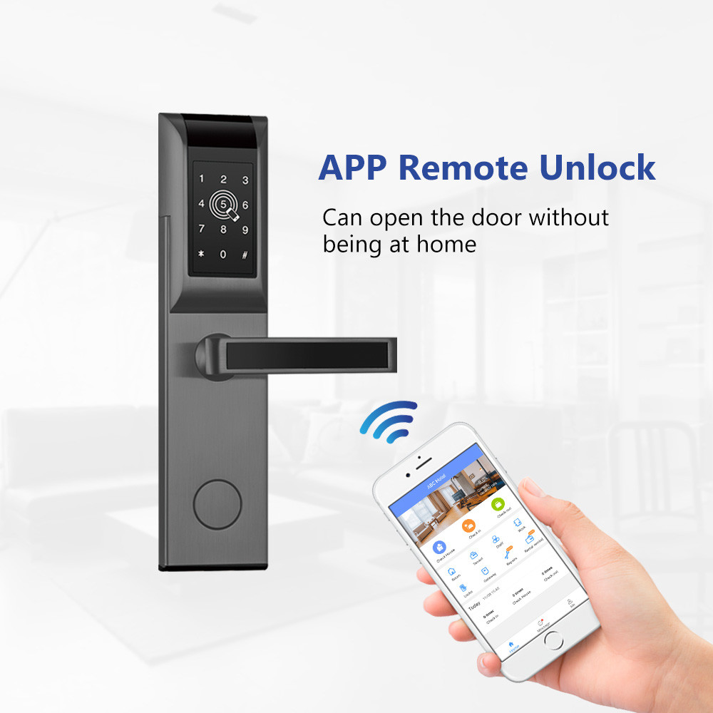 Cheapest Black Digital Bluetooth WiFi Door Lock for Apartment