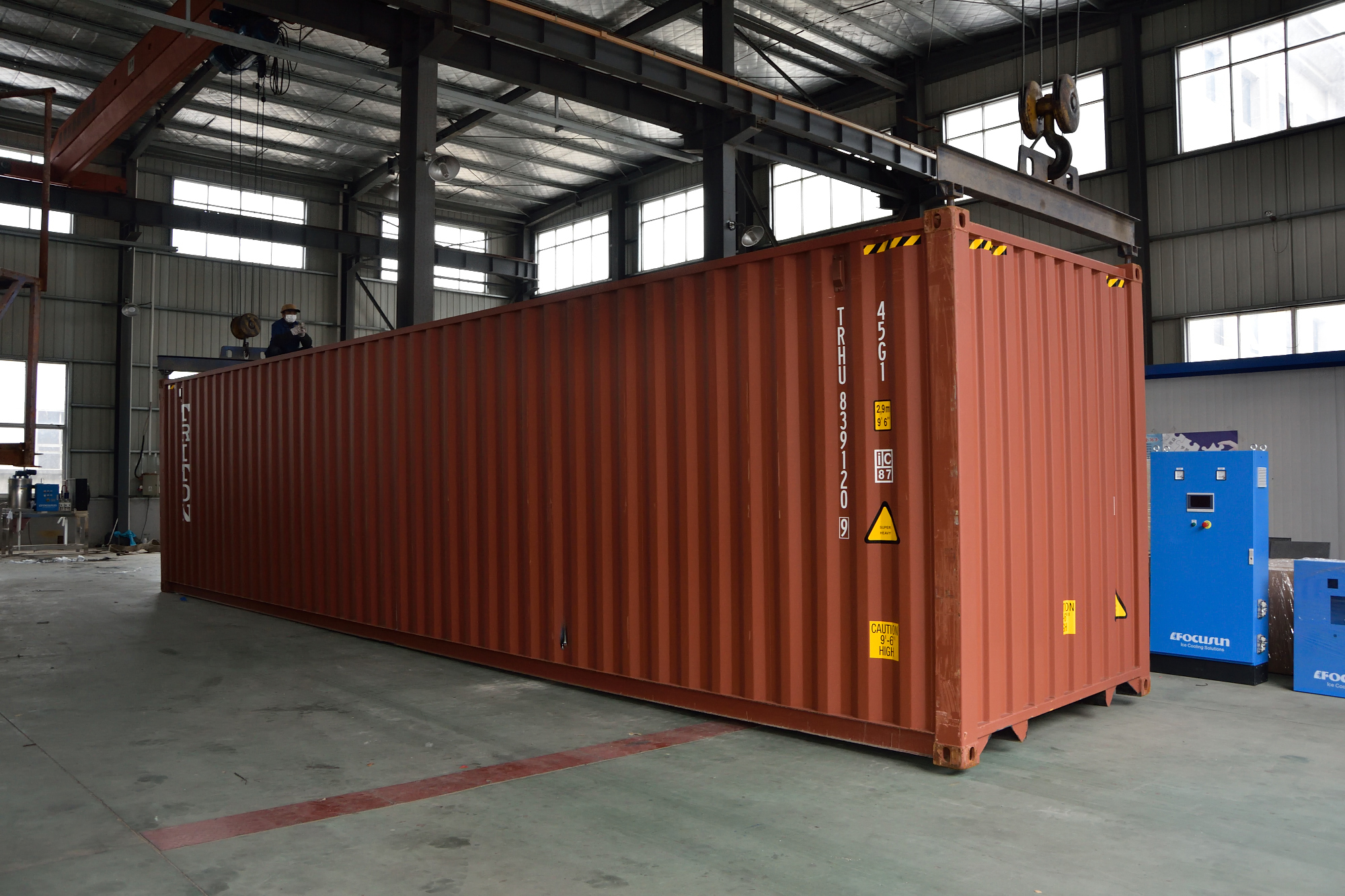 15T/24H Ice Making Machine for Seafood and Fish Preservation Dry Bulb Temperature 35C