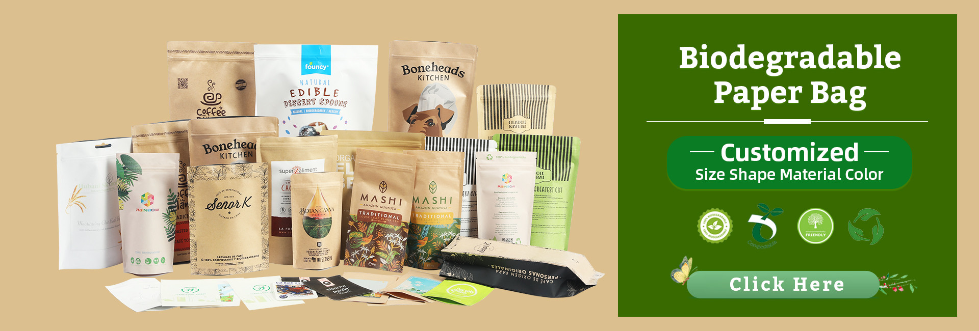 Custom Logo MOQ 100pcs Kraft Paper Bags for Tea Cookie Cake Nuts Edibles Powder Pet Food Packaging Bag