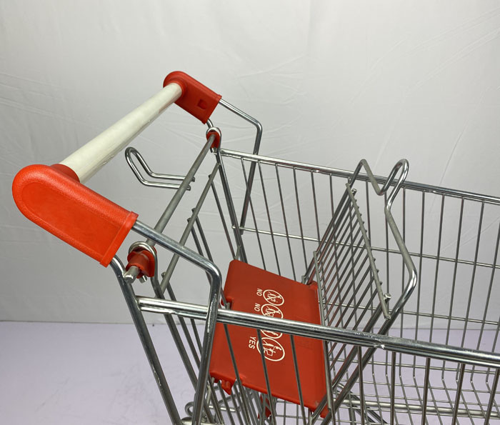 Regular Russian Style Supermarket Grocery Shopping Cart 125L With PU Wheels