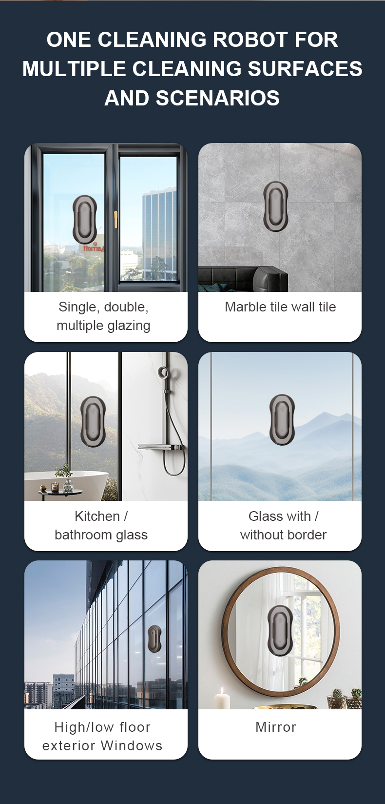 Smart Automatic Dual Nozzles Water Spray Glass Window Cleaner Robot for Home 295*145*78 mm