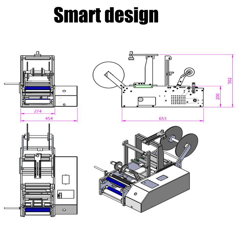 Wood Semi Automatic Roller Flat And Motor Rotary Labeling Machine With Date Code Printer
