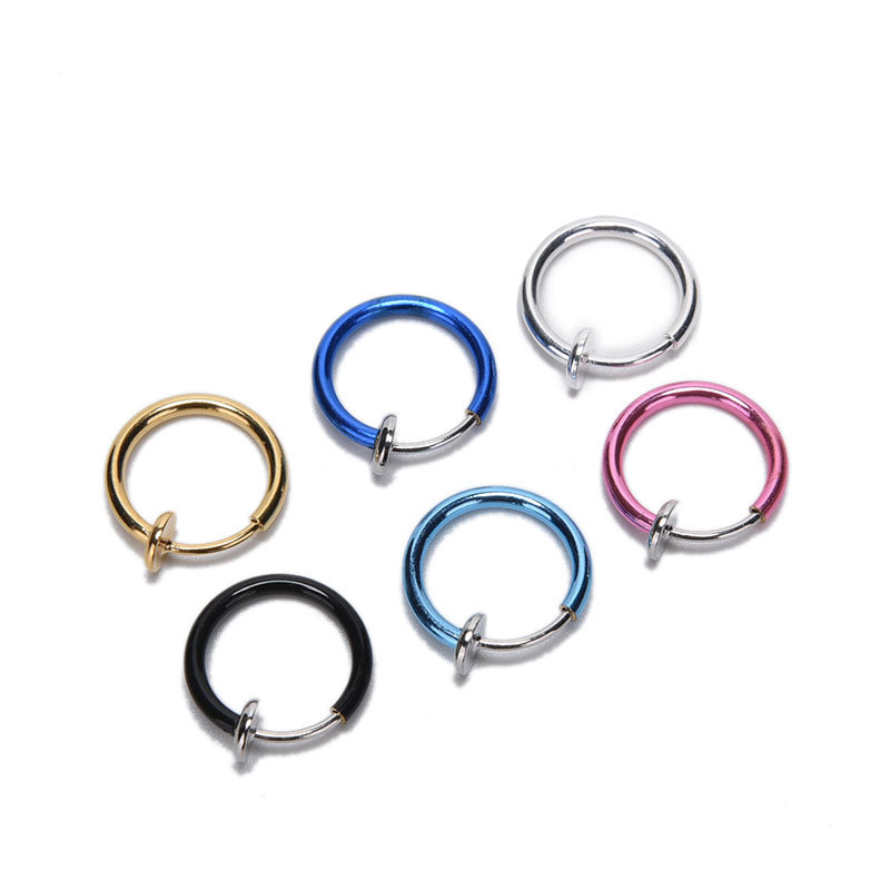 USA hot selling stainless steel body piercing jewelry unique multi color nose ring