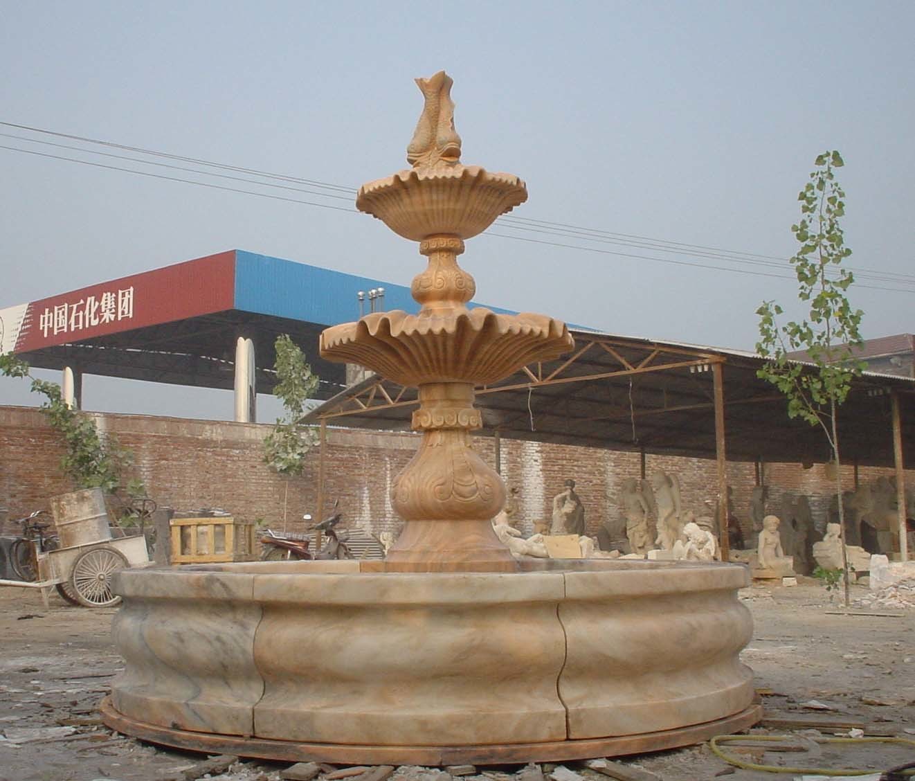 Antique Lion Head Stone Marble Water Wall Fountain Outdoor