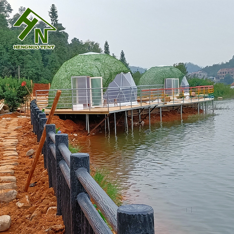 6m Diameter Waterproof Geo Dome Tent 4 Person Family Hotel Pop Up Igloo Tent