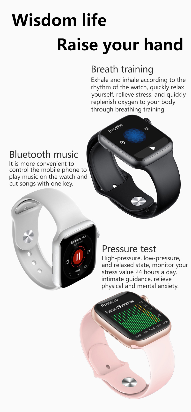 1.6inch Fit Band Watch W13+ Smart Smartband 320*385 App For Iphone 7 8 9 X Pro Series 6