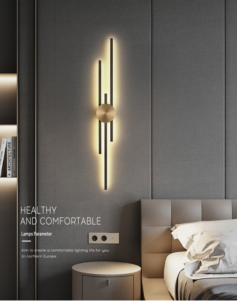 Luxury minimalist bedroom bedside long wall light creative living room TV background wall lamp(WH-OR-256)