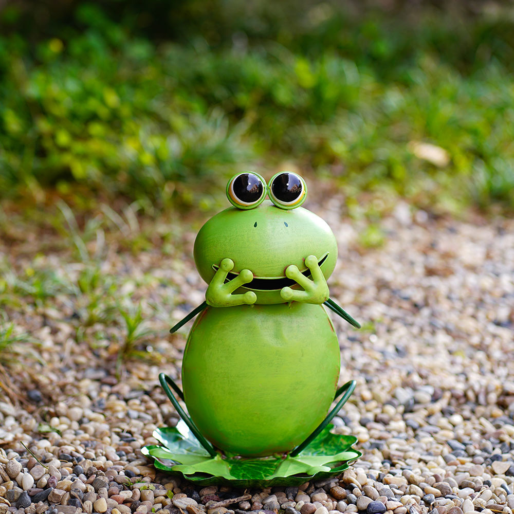 Iron Metal Frog Animal Garden Ornaments Exquisite And Lifelike