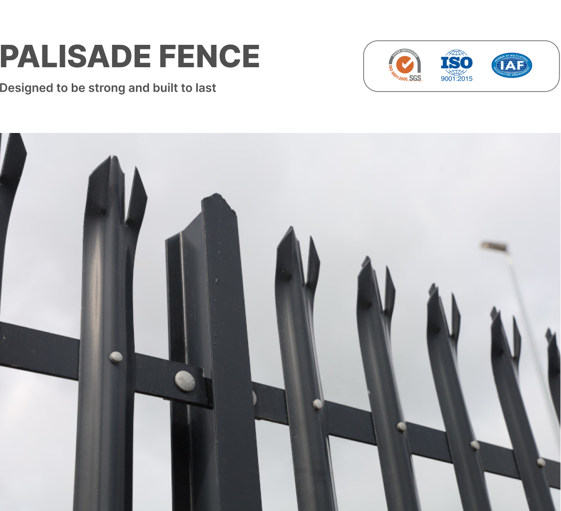 Low Prices galvanized steel fence price post brackets palisade fence