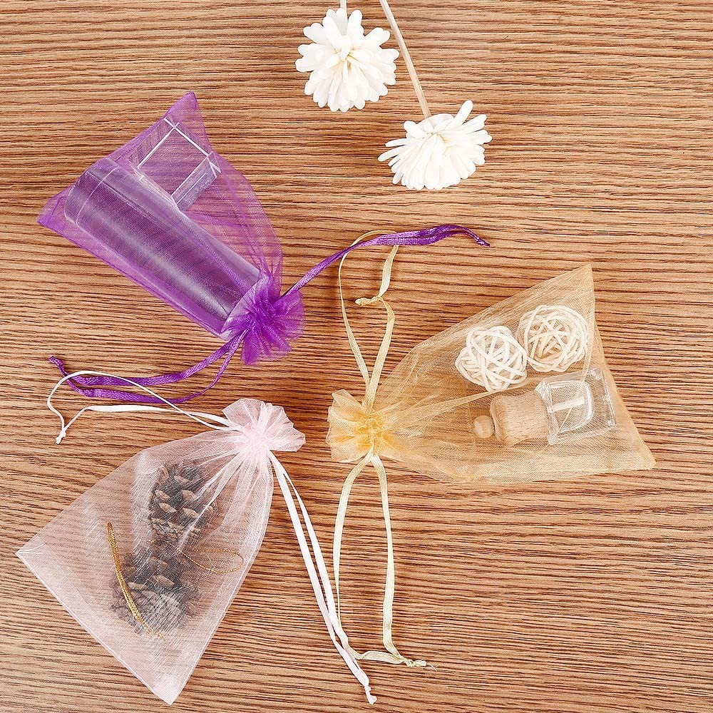 Mixed Color 4x6 Inches Drawstring Jewelry Pouches For Wedding Party Christmas Favor Gift