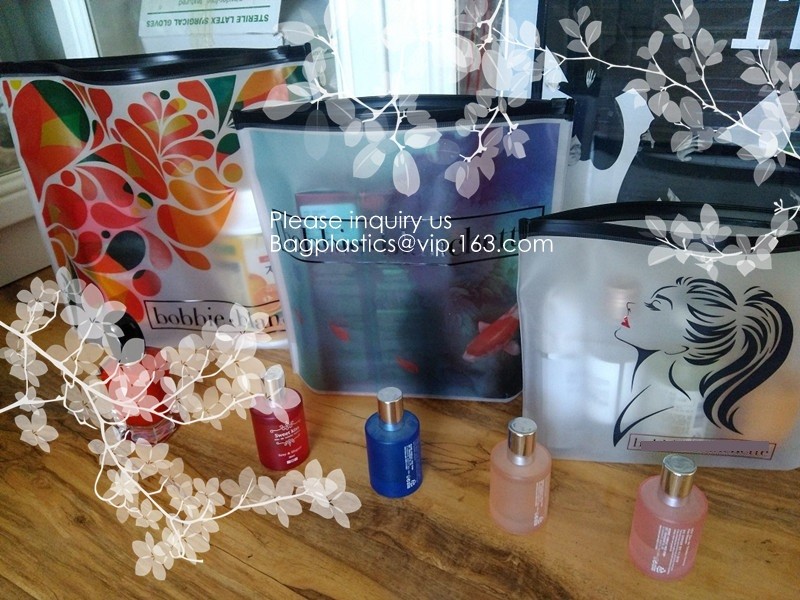 Biodegradable frosted eva plastic pvc zip lock cosmetics bag, frosted cosmetics bag,pvc zipper bag,custom eva bag