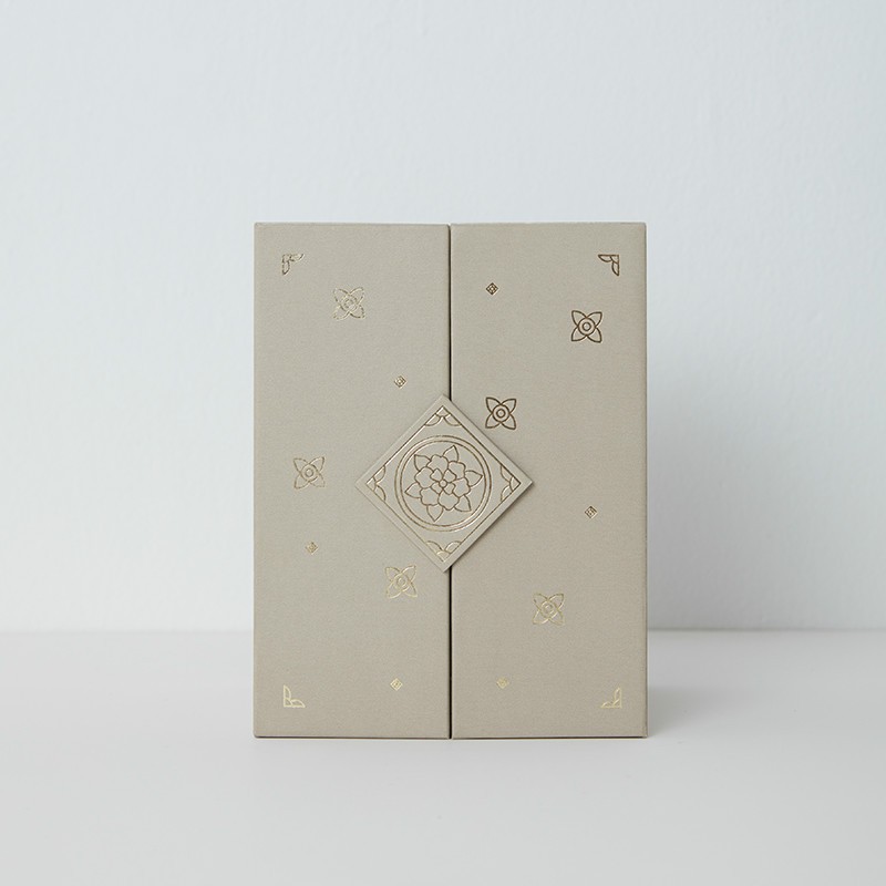 Square Rose Paper Cardboard Jewelry Gift Box with Drawer and Custom Gold Foil Stamping