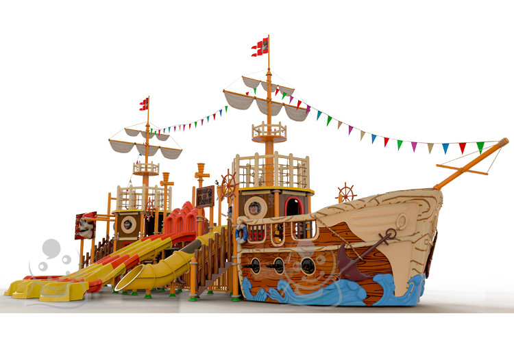 Customized Fiberglass Pool Pirate Ship Amusement Ride Safe And Durable