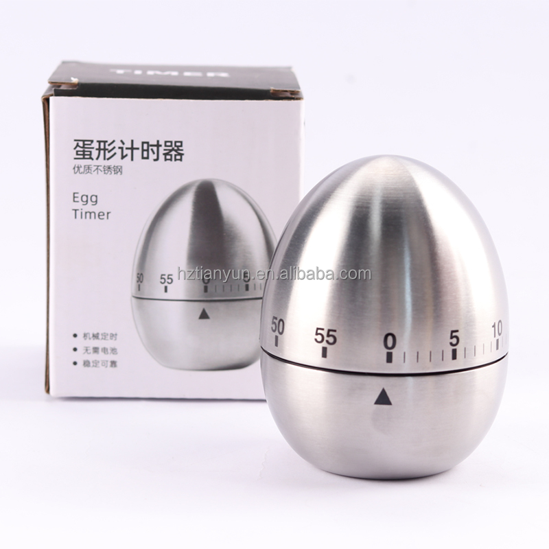 Stainless Steel Vintage Hourglass Egg Shaped Kitchen Timer