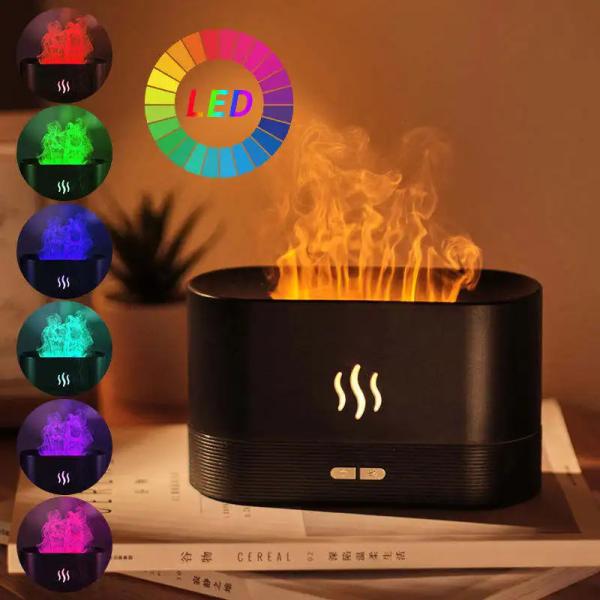 180ML Colorful Changeable USB Flame Effect Humidifier Essential Oil Fire