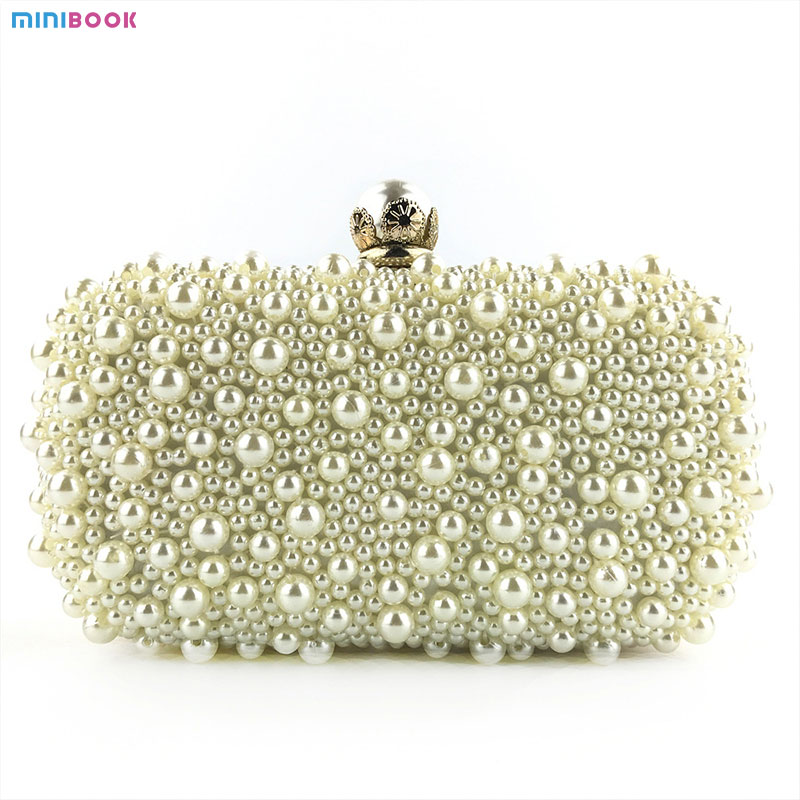 Special Crystals Beaded Pearl Clutch Evening Bags for Women's Wedding Celebrations