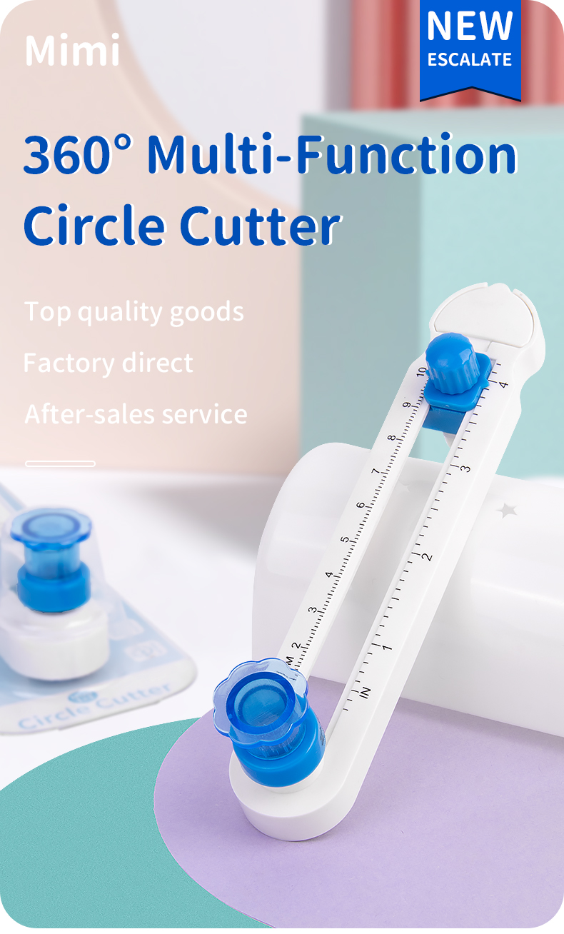 Metal Plastic Circle Paper Trimmer Zequan 360 Mini Round Paper Cutter for Multiple Sizes