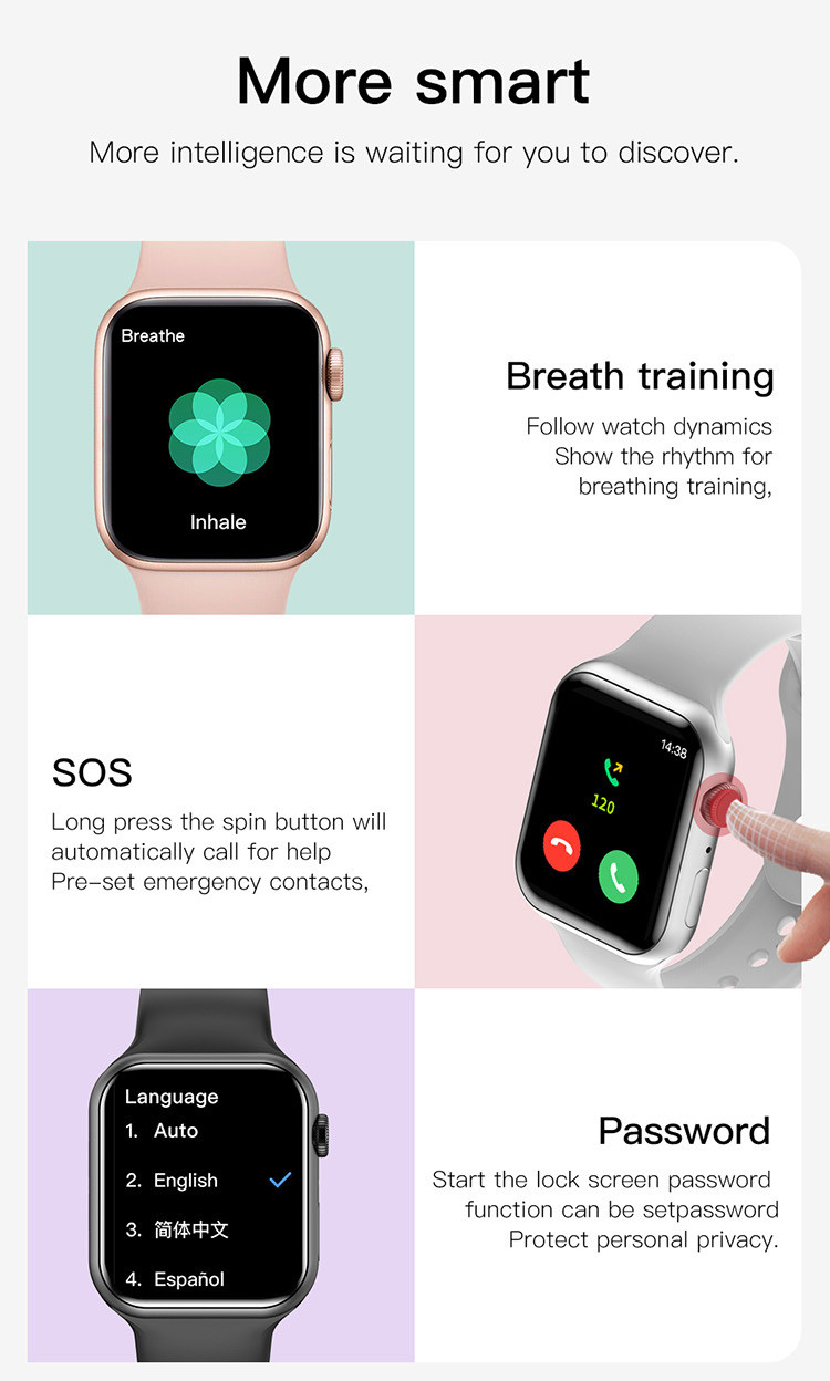 1.69inch 240*280pixel Body Temperature Smartwatch Blood Oxygen