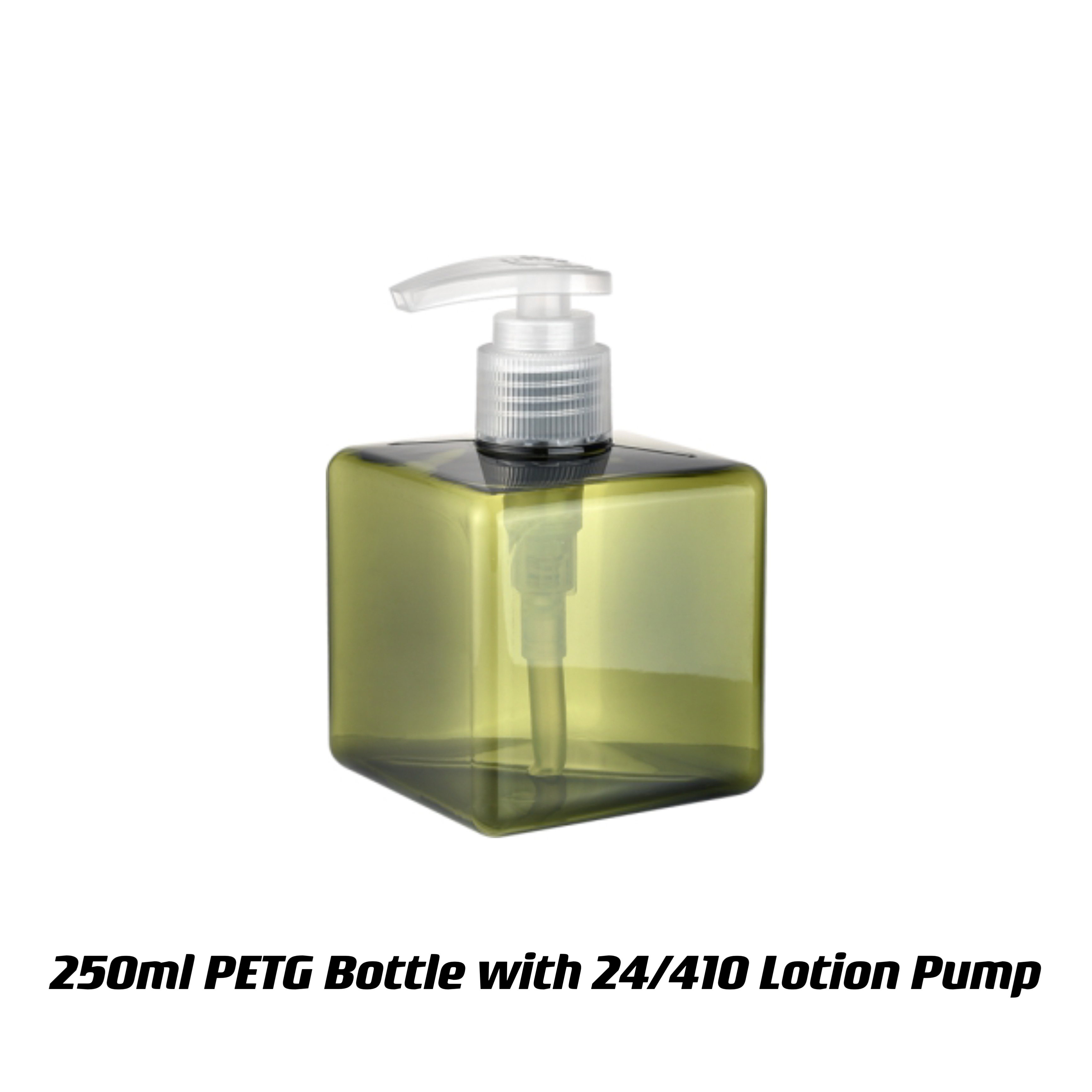 Custom Color 250ml PETG Bottle Green Pump Bottle for Shampoo and Lotion
