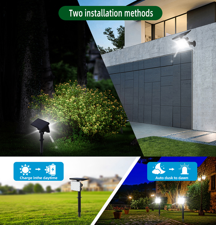 Outdoor 6000K 6500K Waterproof Solar LED Lights For Garden Lawn