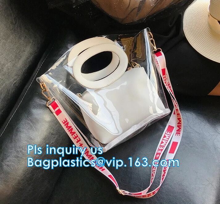 handbag online pvc handbag for women, PVC tote handbag with a small purse, Thick PVC Women Unique Handbags, Bag Pouches