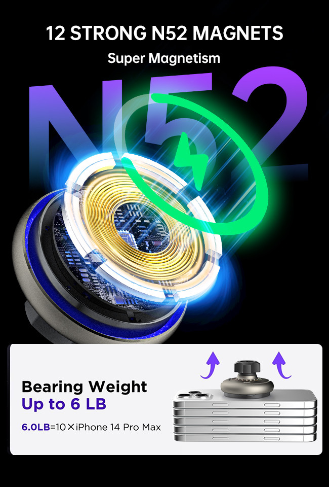 High-Performance Iphone Charger Stand With Starry Sky Lighting And Fast Heat Dissipation For Automotive