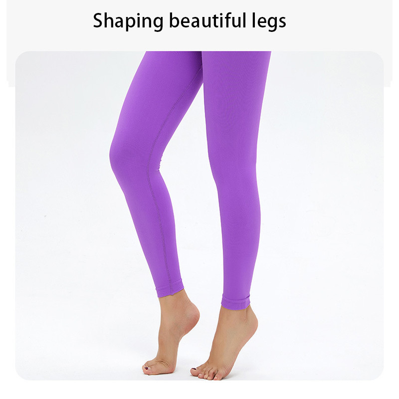 Blue Elastic Seamless High Waisted Tummy Control Workout Leggings