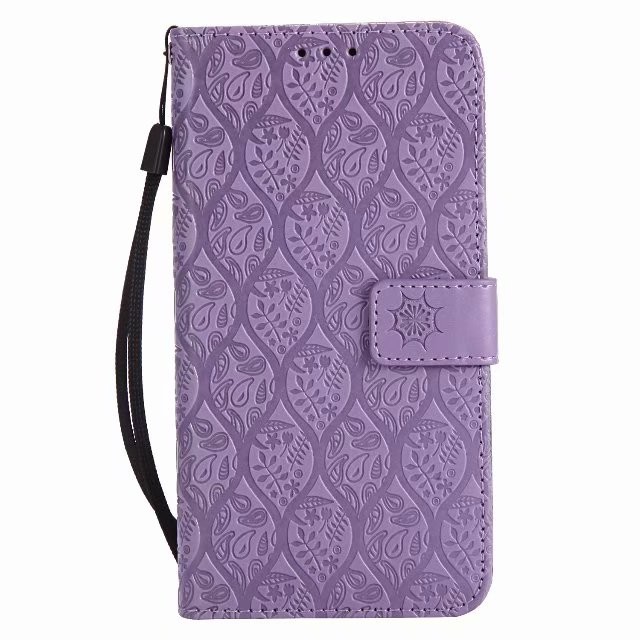 LG V30 Leather Protective Case with Flower Embossed Pattern