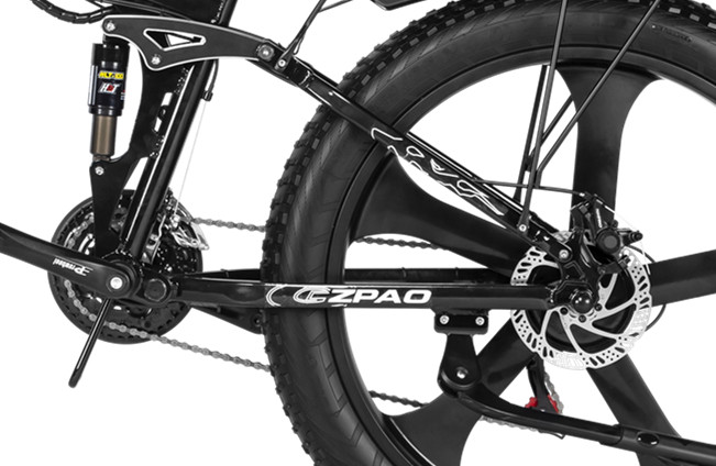 26 inch Disc Brake Folding Frame Fat Ebike with 48V 1000W Motor and 12.8AH Hidden Battery