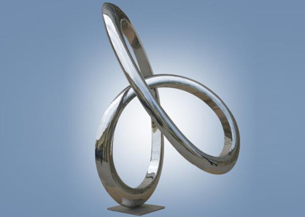 Modern Indoor Ribbon Polished Stainless Steel Sculpture 80cm / 100cm / 120cm /