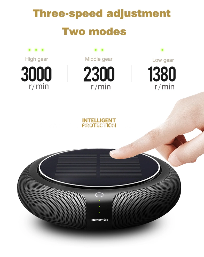 HOMEFISH OEM Car Air Purifier 2023 Ionizer HEPA Solar Car Air Purifier