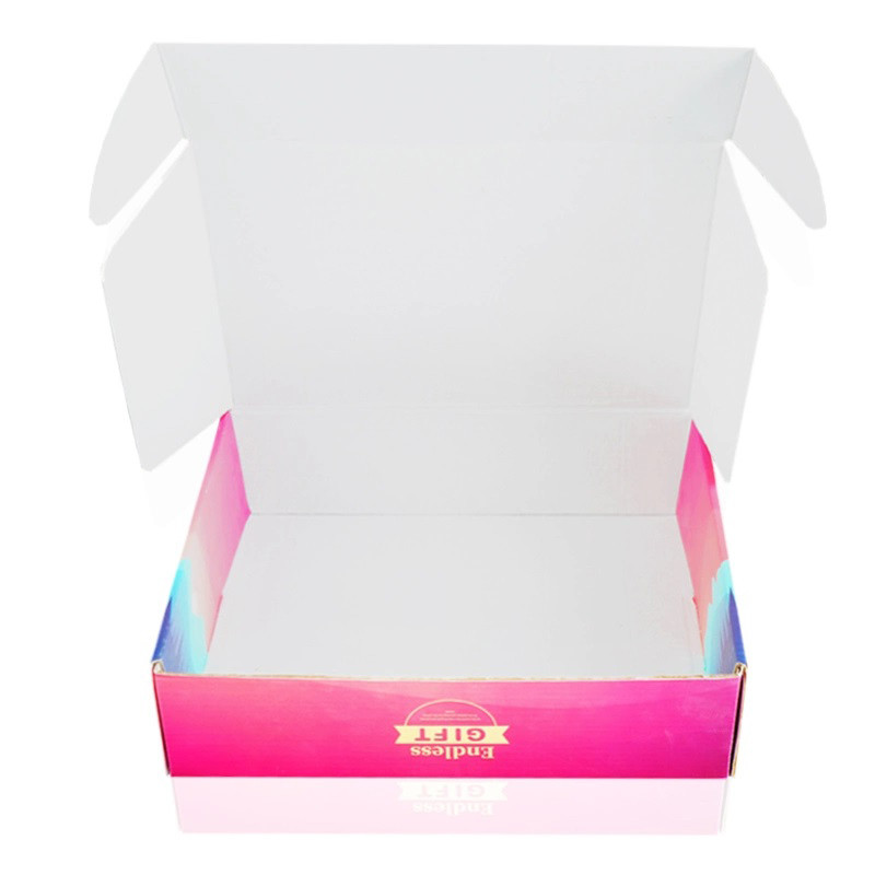 Custom ElEgant Handmade Flac Diecut Pack Colorful Printed Corrugated Clothes Packing Mailer Boxes