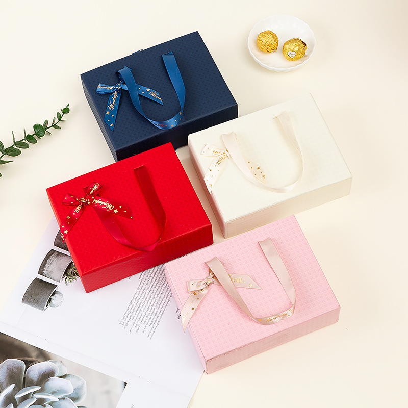 Gift Craft Industrial Colorful Portable Drawer Gift Box with Ribbon