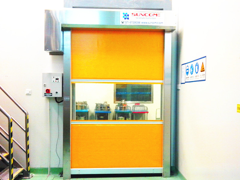 Industrial Transparent PVC Window High Speed Door Yaskawa Frequent Convert