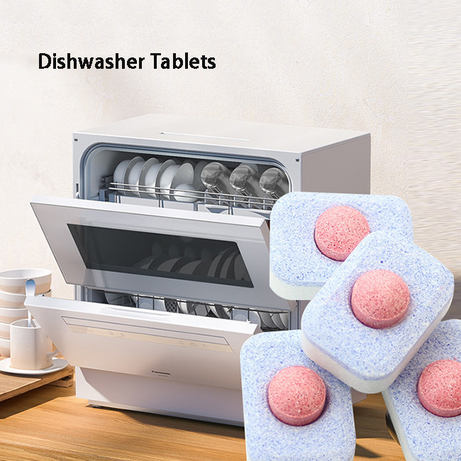 Household Dishwasher Tablets No Plastic Instant Three In One Decontamination Cleaning Dishwashing Block