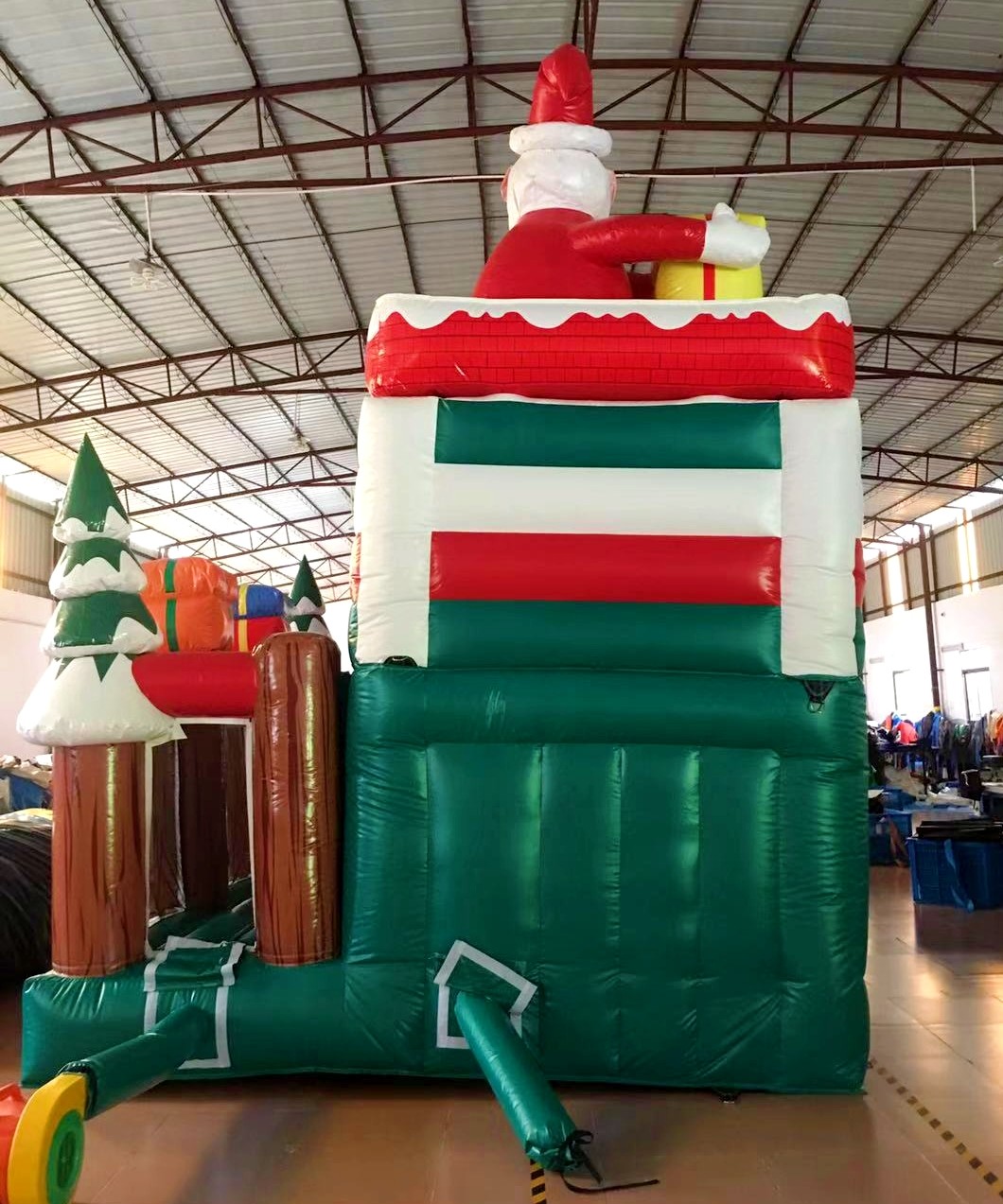 Factory Christmas Santa Tree Inflatable Slides Castle Inflatable Bouncy House