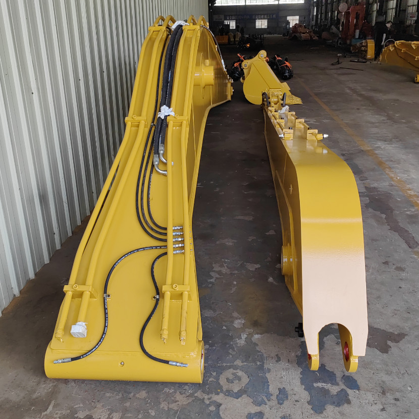 Excavator long reach Boom and arm for CAT323D2L 16m good toughness welding performance