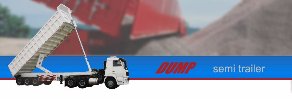 Hydraulic Sand Transporting Dump Truck Semi Trailer Type Landing Gear Standard 28 Ton