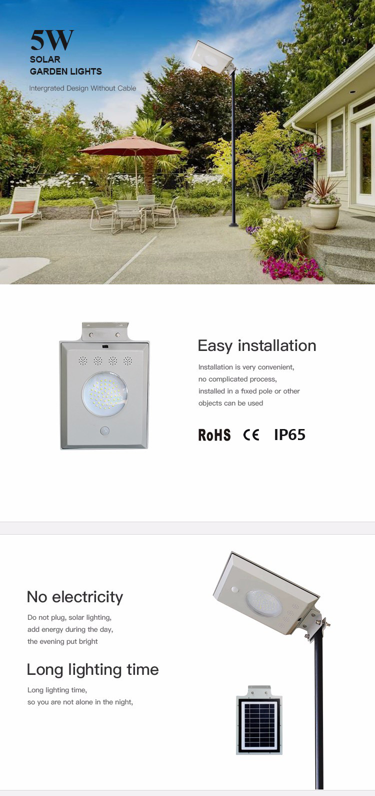 Super bright night road lighting factory price direct sales energy-saving LED solar street light