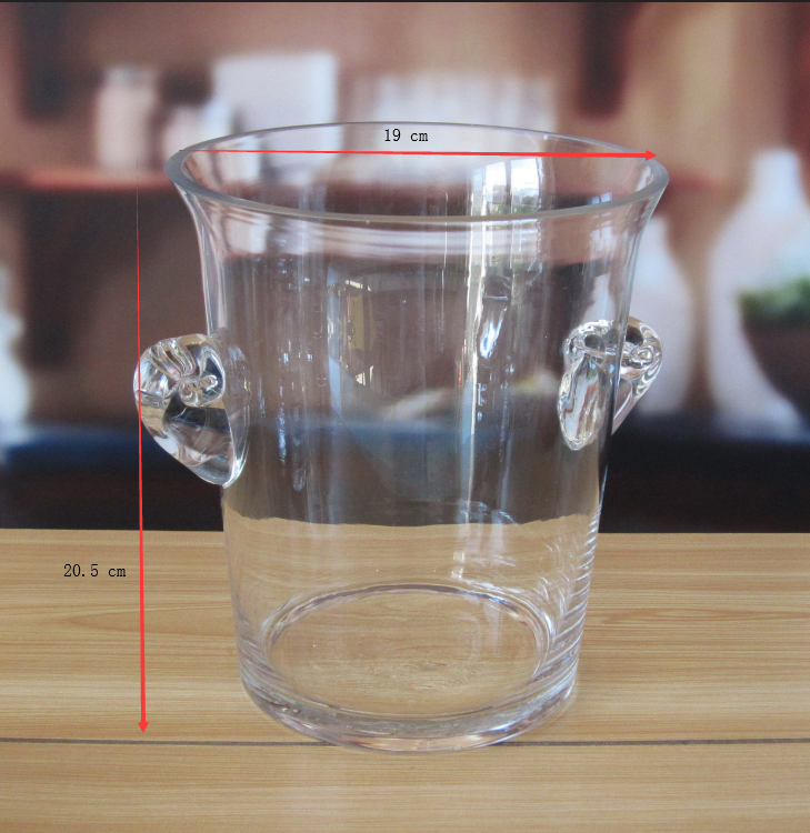 Deccorated Glass Storage Jars With Handle Ears For Ice Cooler