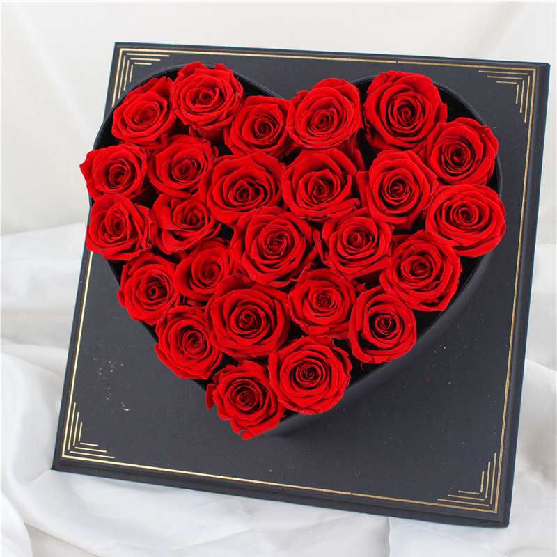 Forever Luxury Preserved Roses , Flower Heart Box For Wedding Gift