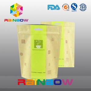 China Custom Coffee / Tea Bags Packaging Recycle Kraft Paper Food Grade Paper Bag on sale