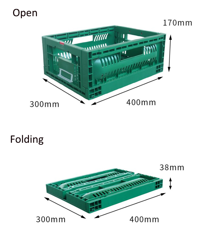 Reusable Virgin PP Storage Folding Collapsible Plastic Crate for Agriculture Fruits